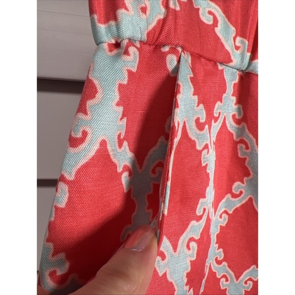 Kate Spade Silk Linen Blend Lattice Print Button Down Mini Skirt Women's Size 4 - Picture 3 of 8